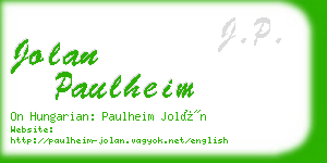 jolan paulheim business card